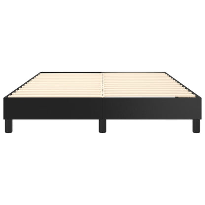 Bed Frame Black Faux leather, plywood, engineered wood