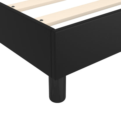 Bed Frame Black Faux leather, plywood, engineered wood