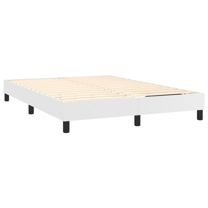 Bed Frame White Faux leather, plywood, engineered wood Queen