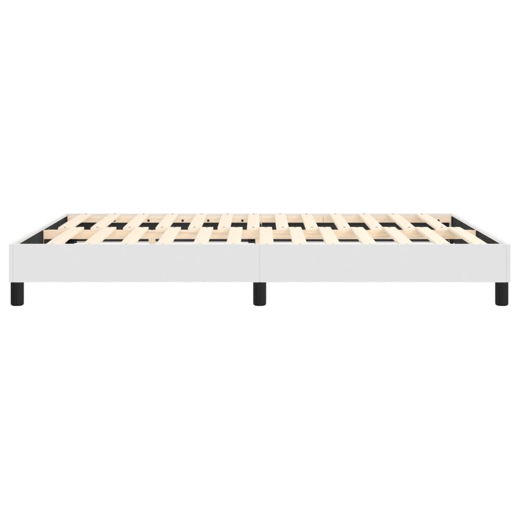 Bed Frame White Faux leather, plywood, engineered wood Queen