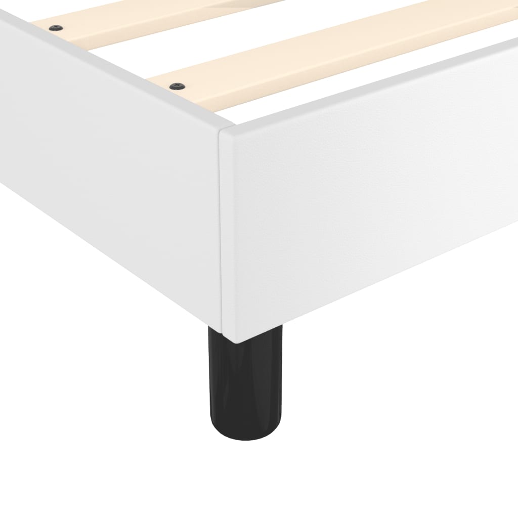 Bed Frame White Faux leather, plywood, engineered wood Queen