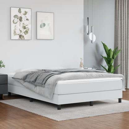 Bed Frame White Faux leather, plywood, engineered wood Queen