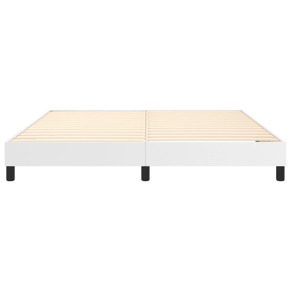 Bed Frame White Faux Leather King Durable Bed Frame