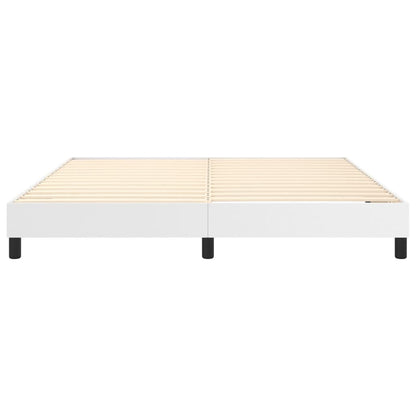 Bed Frame White Faux Leather King Durable Bed Frame