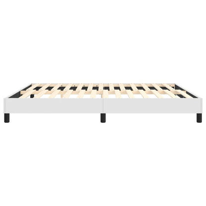 Bed Frame White Faux Leather King Durable Bed Frame