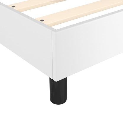 Bed Frame White Faux Leather King Durable Bed Frame