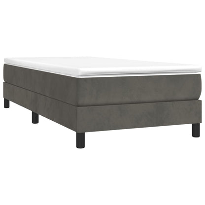 Bed Frame Dark Gray Velvet (100% polyester), plywood, engineered wood