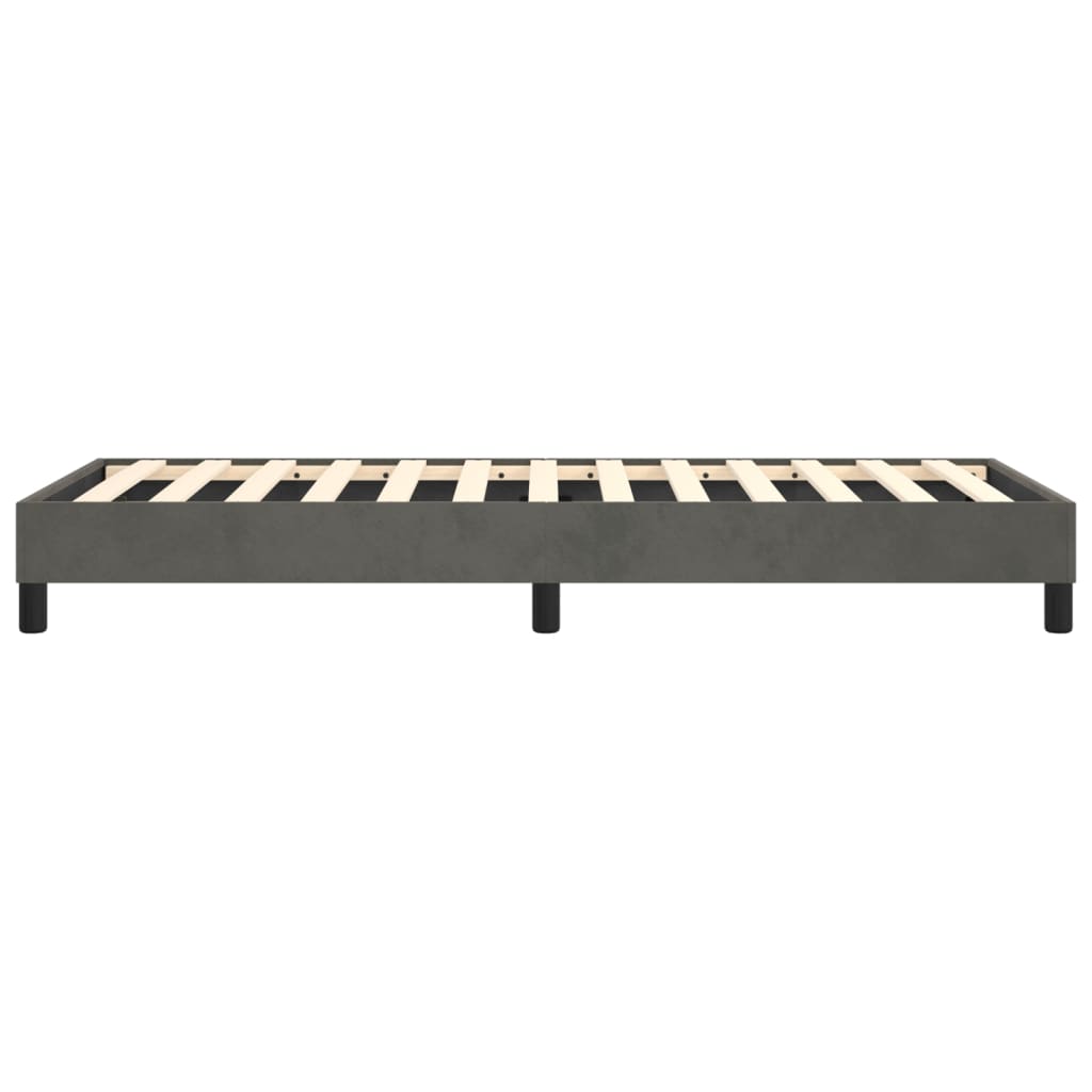 Bed Frame Dark Gray Velvet (100% polyester), plywood, engineered wood