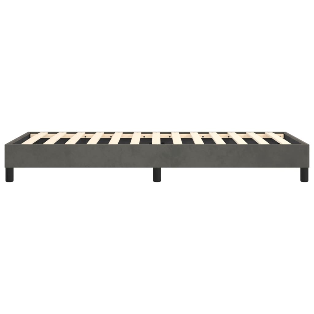Bed Frame Dark Grey Velvet (100% polyester), plywood, engineered wood