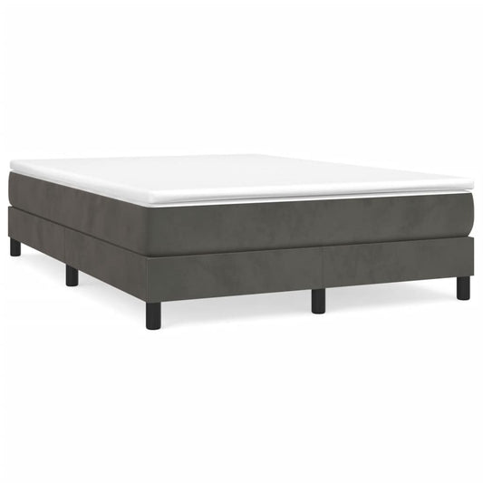 Bed Frame Dark grey Velvet (100% polyester), Plywood, Engineered Wood