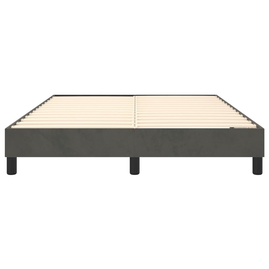 Bed Frame Dark grey Velvet (100% polyester), Plywood, Engineered Wood