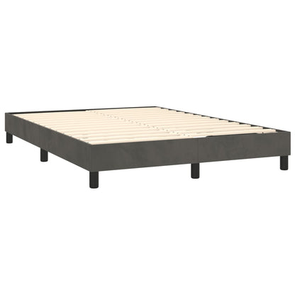 Bed Frame Dark Grey Velvet, plywood, engineered wood Queen