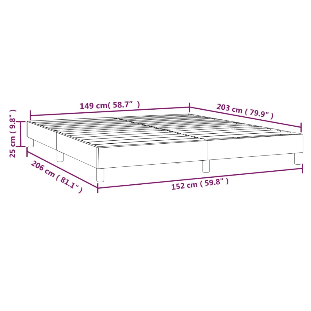 Bed Frame Dark Grey Velvet, plywood, engineered wood Queen