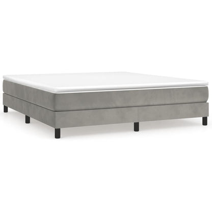 Bed Frame Light Grey Velvet, plywood, engineered wood King