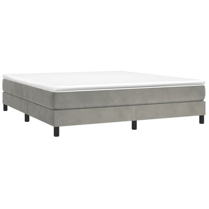 Bed Frame Light Grey Velvet, plywood, engineered wood King