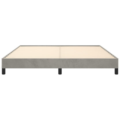 Bed Frame Light Grey Velvet, plywood, engineered wood King