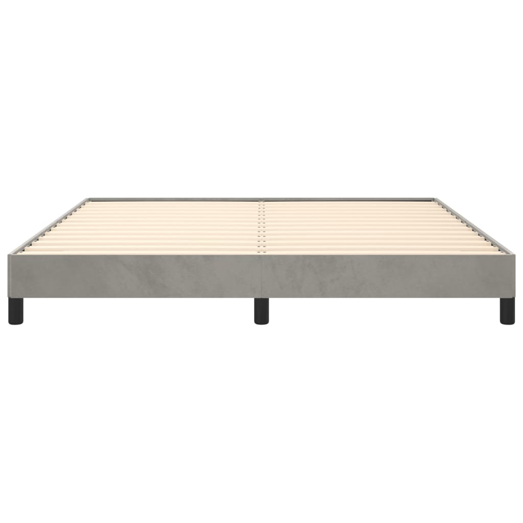 Bed Frame Light Grey Velvet, plywood, engineered wood King