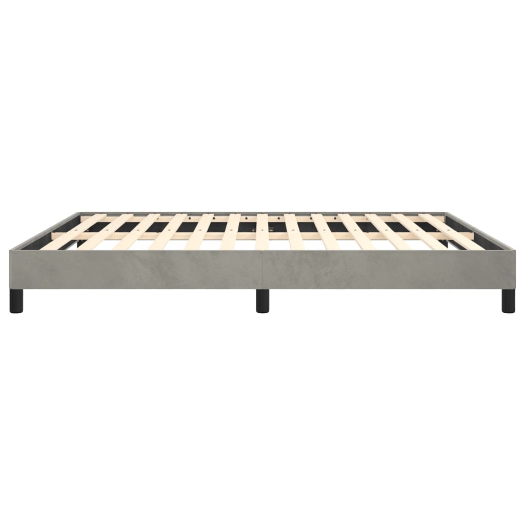 Bed Frame Light Grey Velvet, plywood, engineered wood King