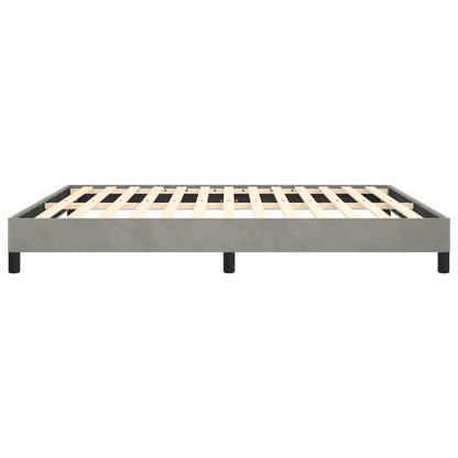 Bed Frame Light Grey Velvet, plywood, engineered wood King
