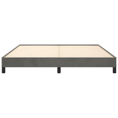 Bed Frame Dark grey Velvet, plywood, engineered wood King