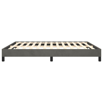 Bed Frame Dark grey Velvet, plywood, engineered wood King