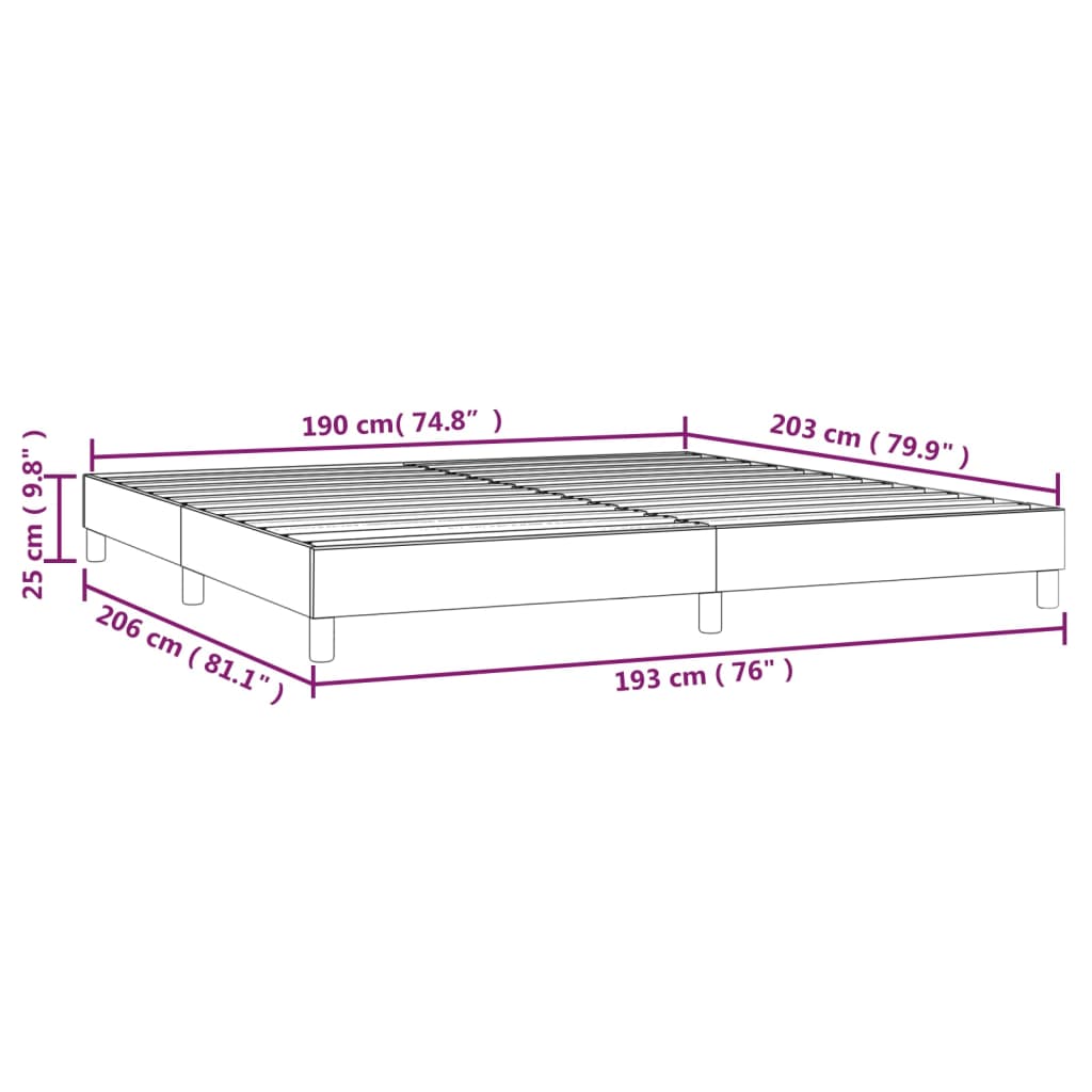Bed Frame Dark grey Velvet, plywood, engineered wood King