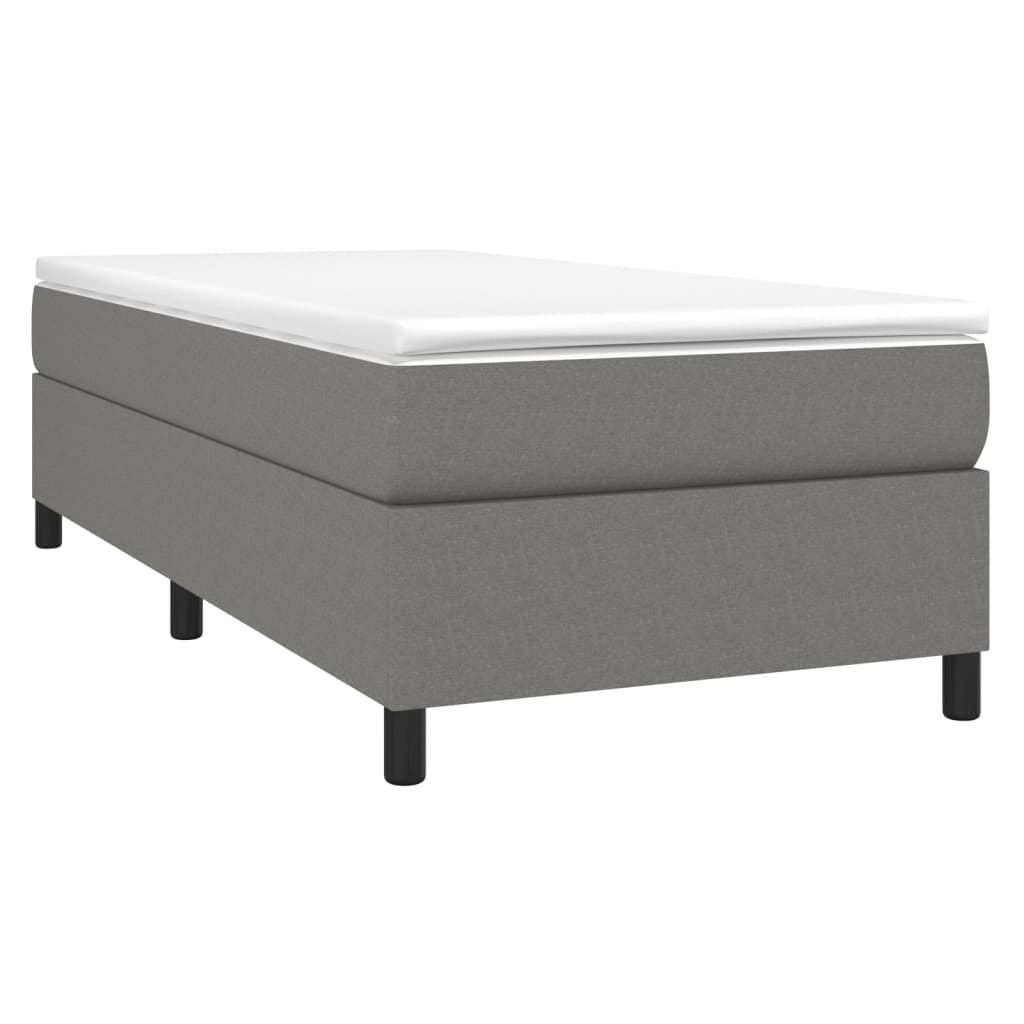 Bed Frame Dark Gray Polyester, Plywood, Engineered wood Twin