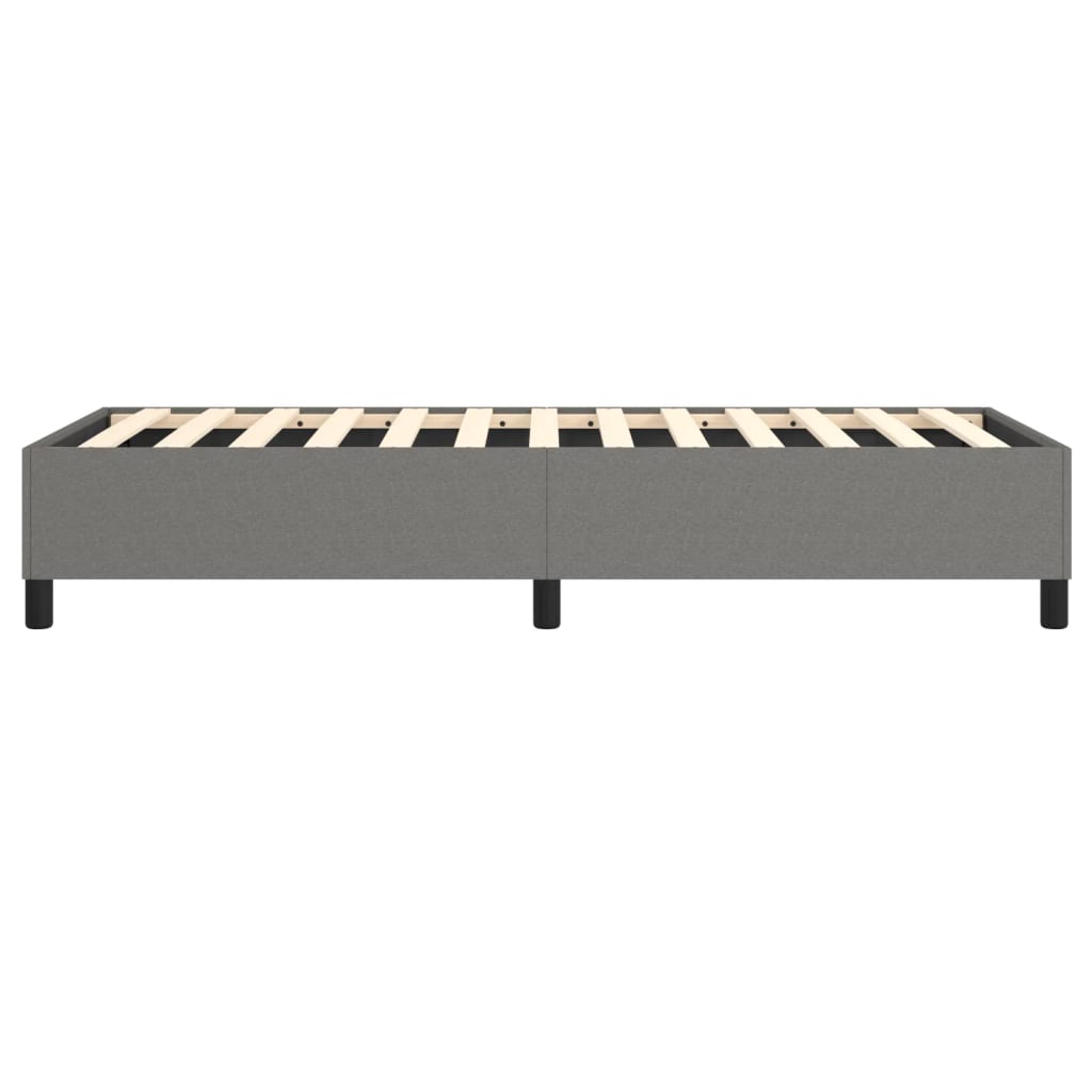Bed Frame Dark Gray Polyester, Plywood, Engineered wood Twin