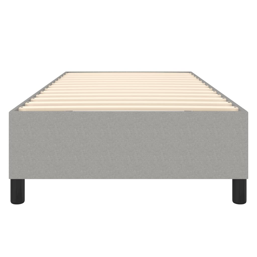 Bed Frame Light Grey Polyester, Plywood, Engineered Wood Twin XL