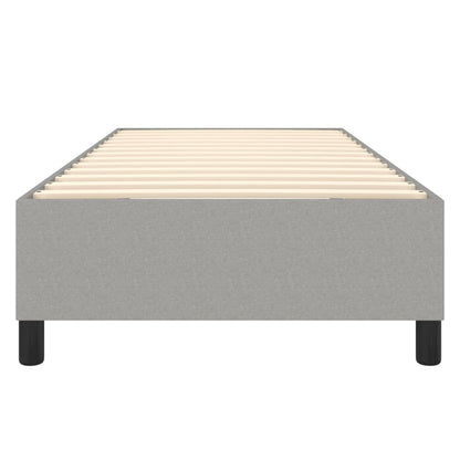 Bed Frame Light Grey Polyester, Plywood, Engineered Wood Twin XL