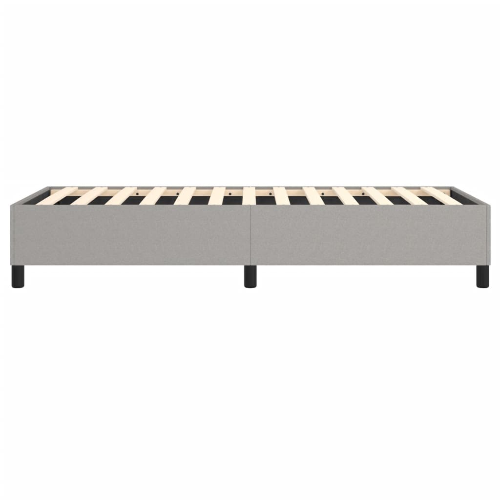 Bed Frame Light Grey Polyester, Plywood, Engineered Wood Twin XL