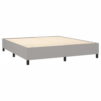 Bed Frame Light Grey 100% Polyester fabric, plywood, engineered wood