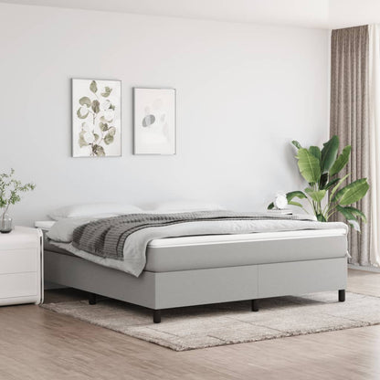 Bed Frame Light Grey 100% Polyester fabric, plywood, engineered wood