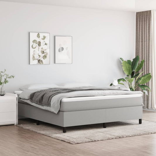 Bed Frame Light Grey 100% Polyester fabric, plywood, engineered wood