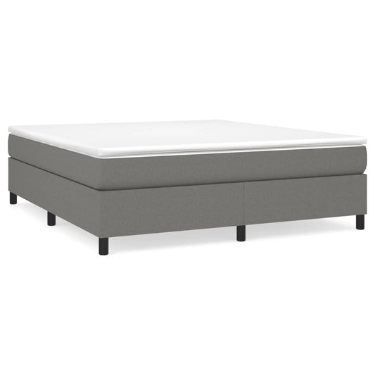 Bed Frame Dark Gray Fabric (100% polyester), Plywood, Engineered wood