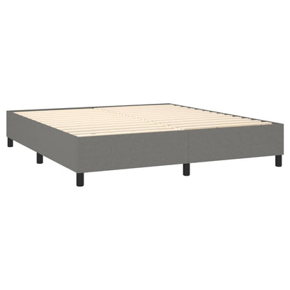 Bed Frame Dark Gray Fabric (100% polyester), Plywood, Engineered wood