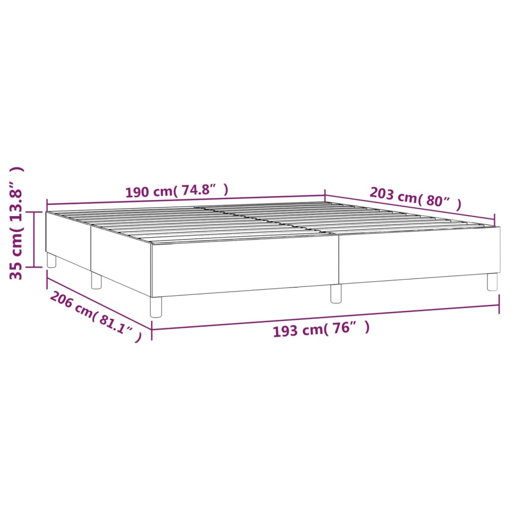 Bed Frame Dark Gray Fabric (100% polyester), Plywood, Engineered wood