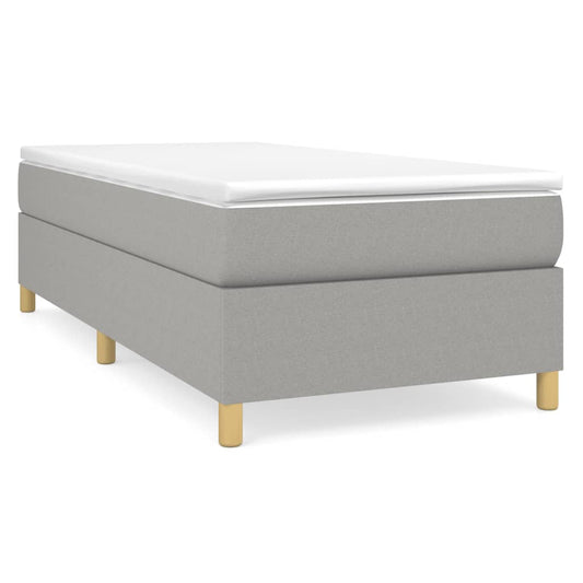 Bed Frame Light Grey 100% polyester, plywood, engineered wood