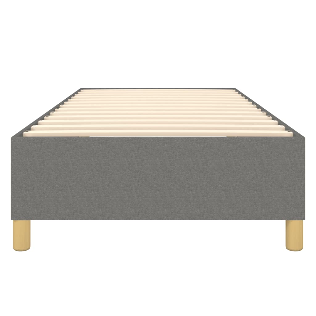 Box Spring Bed Frame Dark Gray Twin XL Fabric (US Only)