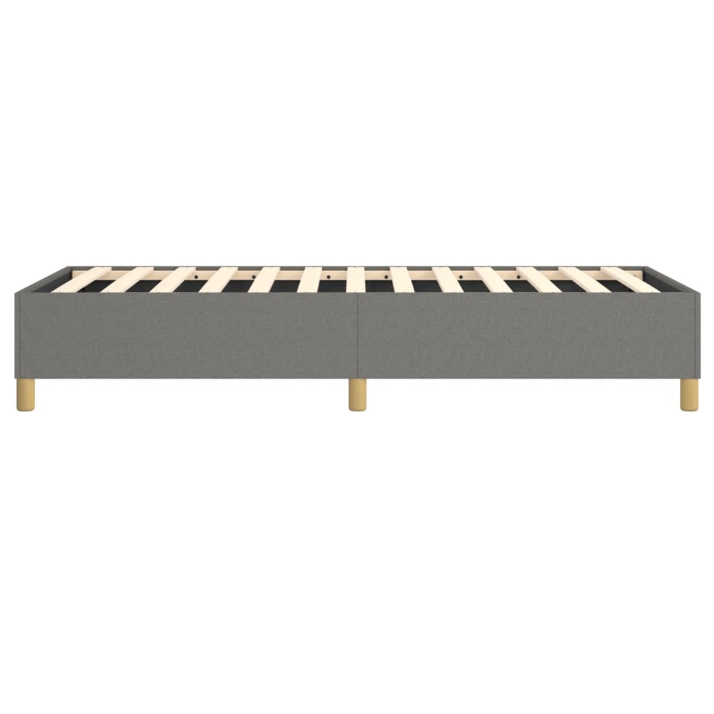 Box Spring Bed Frame Dark Gray Twin XL Fabric (US Only)