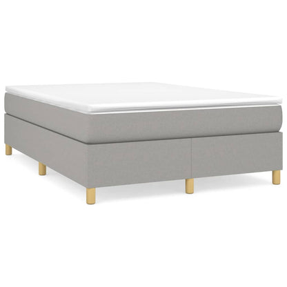 Box Spring Bed Frame Light Gray Queen Fabric (US Only)