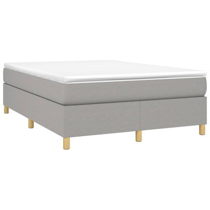 Box Spring Bed Frame Light Gray Queen Fabric (US Only)