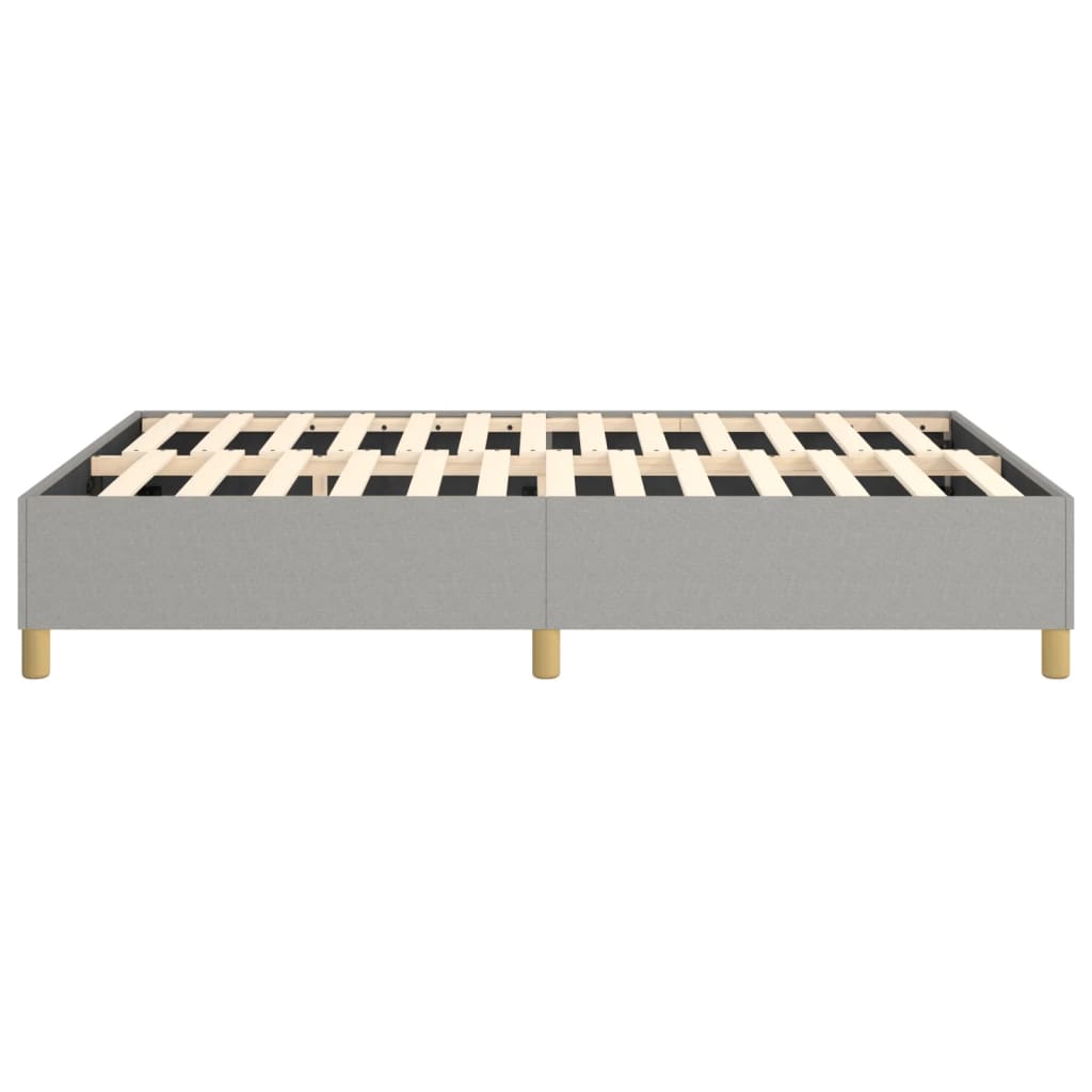Box Spring Bed Frame Light Gray Queen Fabric (US Only)