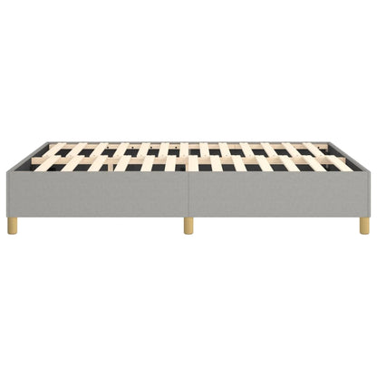 Box Spring Bed Frame Light Gray Queen Fabric (US Only)
