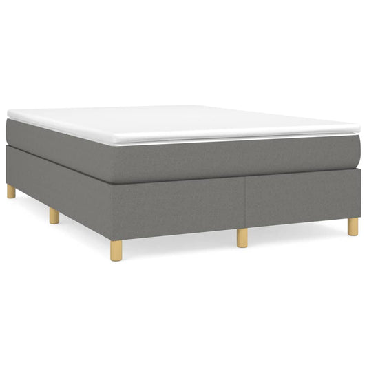 Bed Frame Dark Gray 100% polyester fabric, plywood, engineered wood
