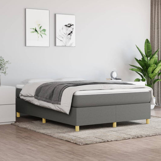 Bed Frame Dark Gray 100% polyester fabric, plywood, engineered wood