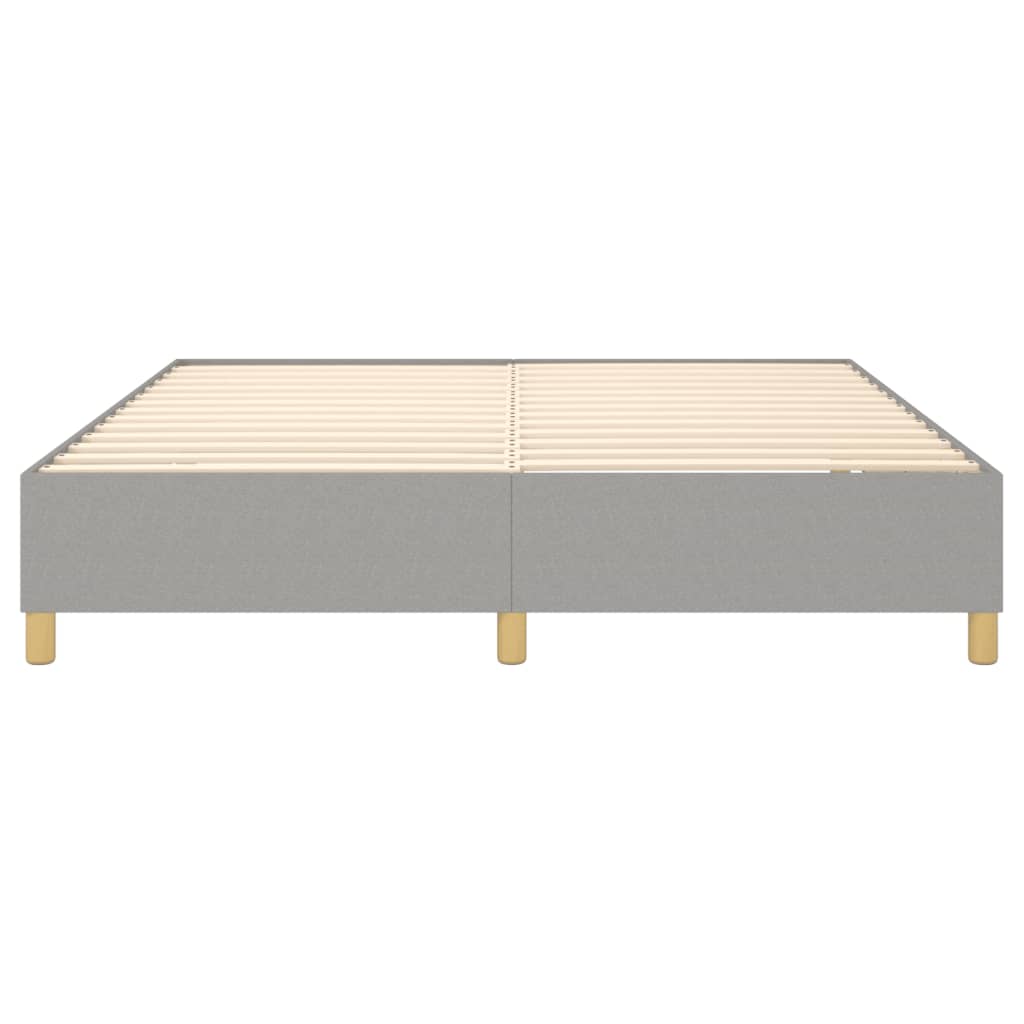 Bed Frame Light Grey Polyester, Plywood, Engineered Wood King