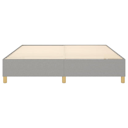 Bed Frame Light Grey Polyester, Plywood, Engineered Wood King