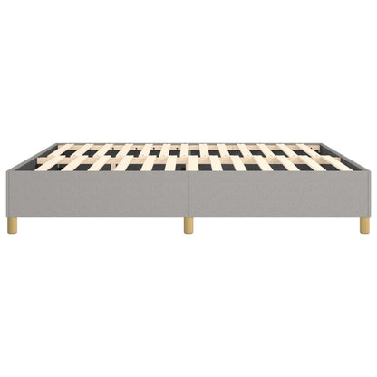 Bed Frame Light Grey Polyester, Plywood, Engineered Wood King