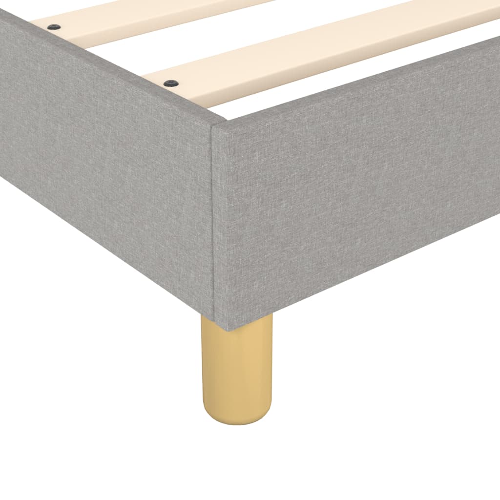 Bed Frame Light Grey Polyester, Plywood, Engineered Wood King